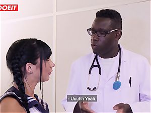 huge-chested college chick assfuck banged by doc and principal