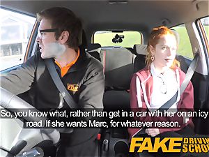 fake Driving college uber-cute red-haired Ella Hughes smashes