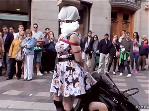 slender Spanish mega-bitch buttfuck nailed in public